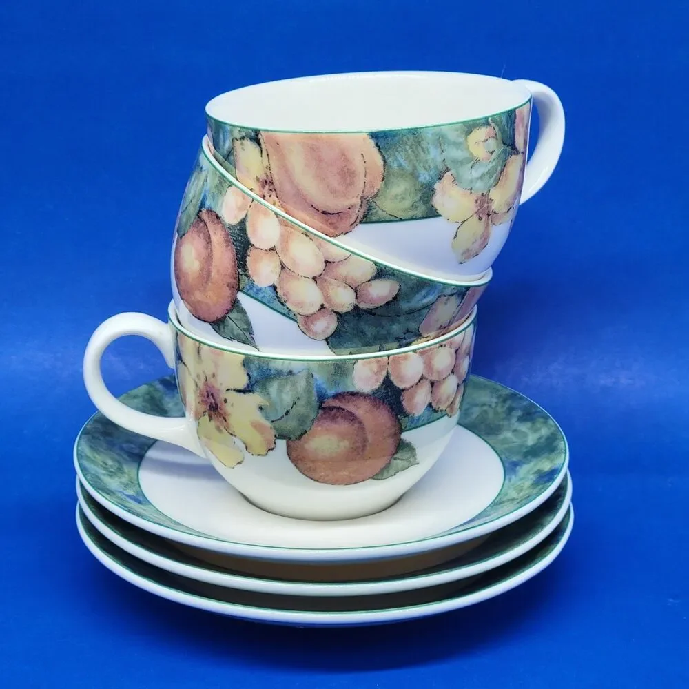 Royal Doulton Georgia Cups And Saucers 3 Sets discontinued excellent